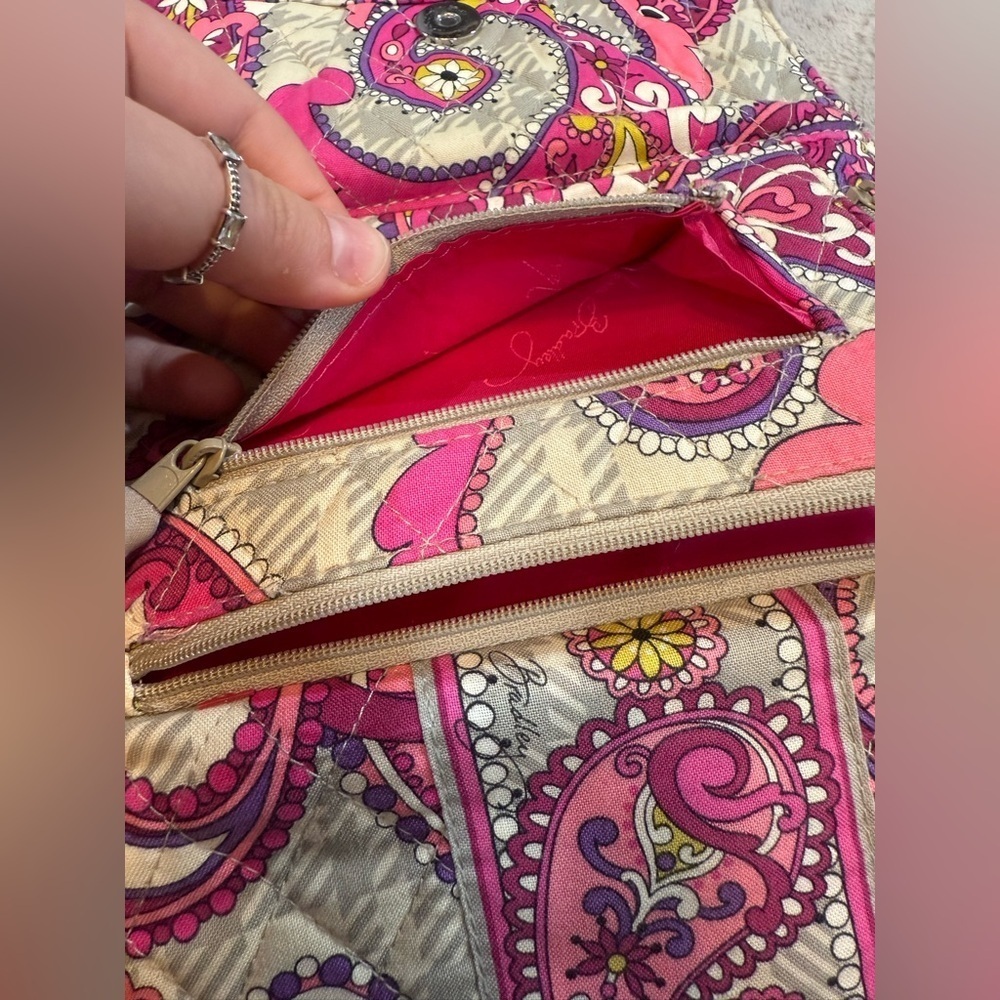 Vera Bradley Pink and Gray Paisley Clutch - Picture 5 of 5
